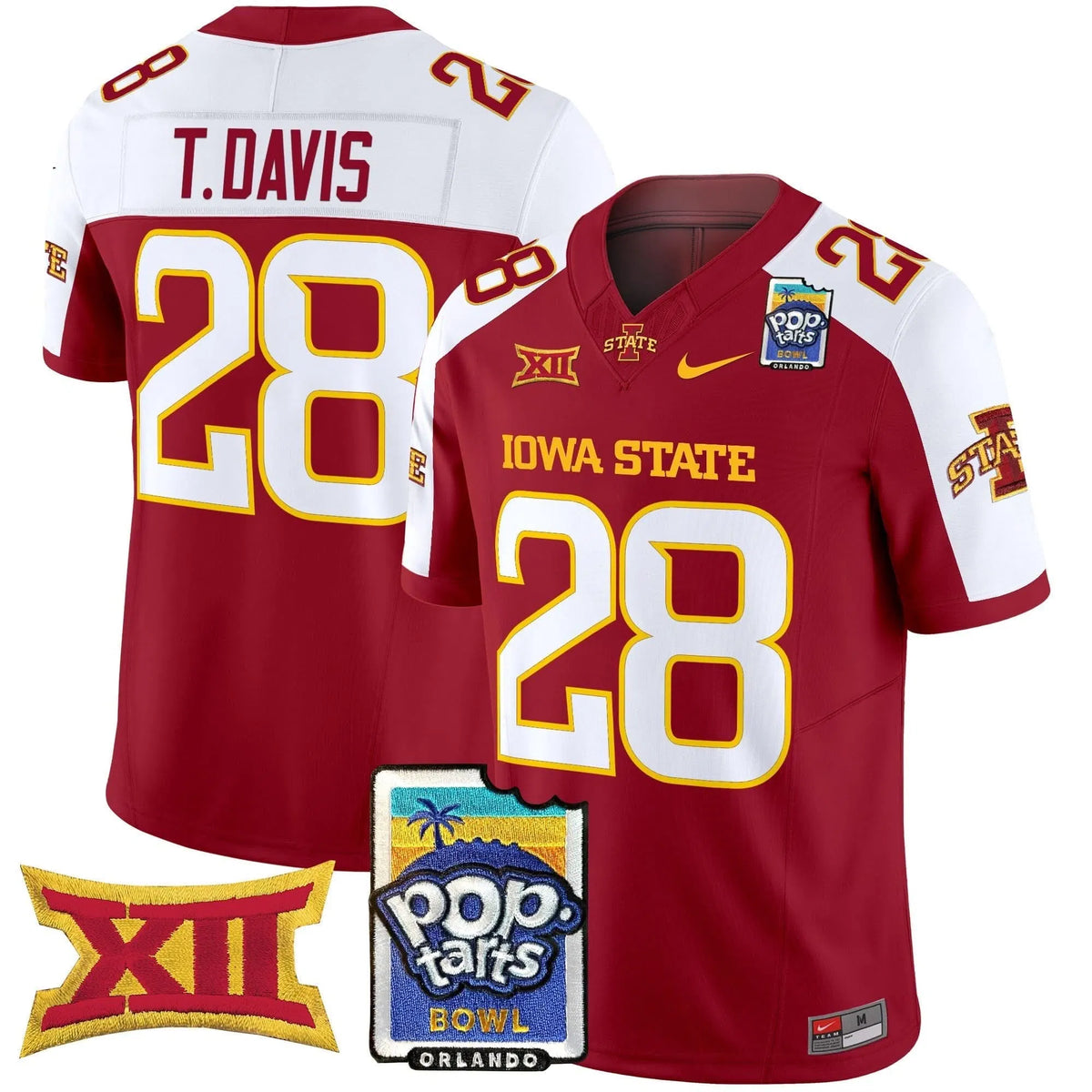 Personalized ISC 2026 PopTarts Bowl Patch Vapor Limited Jersey - Cardinal Alternate / Troy Davis Stitched