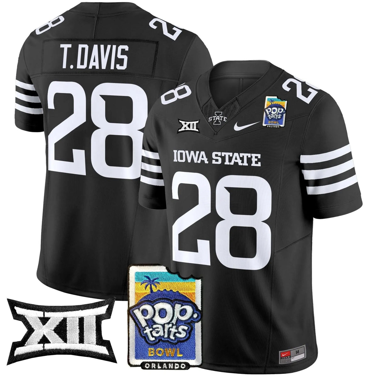 Personalized ISC 2026 PopTarts Bowl Patch Vapor Limited Jersey - Black / Troy Davis Stitched