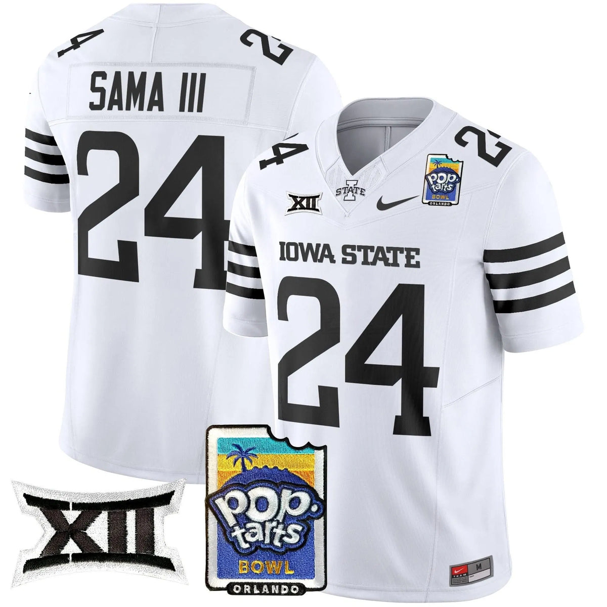 Personalized ISC 2026 PopTarts Bowl Patch Vapor Limited Jersey - White Limited / Abu Sama III Stitched