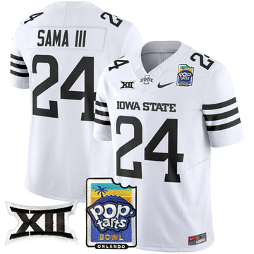 Personalized ISC 2026 PopTarts Bowl Patch Vapor Limited Jersey - White Limited / Abu Sama III Stitched