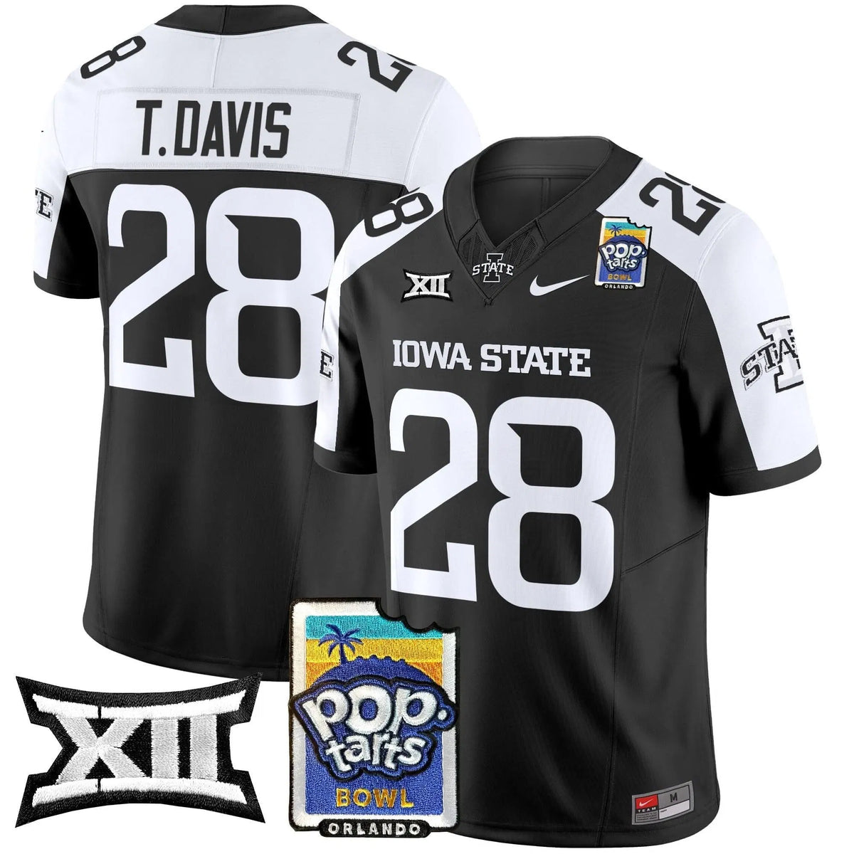 Personalized ISC 2026 PopTarts Bowl Patch Vapor Limited Jersey - Black Alternate / Troy Davis Stitched