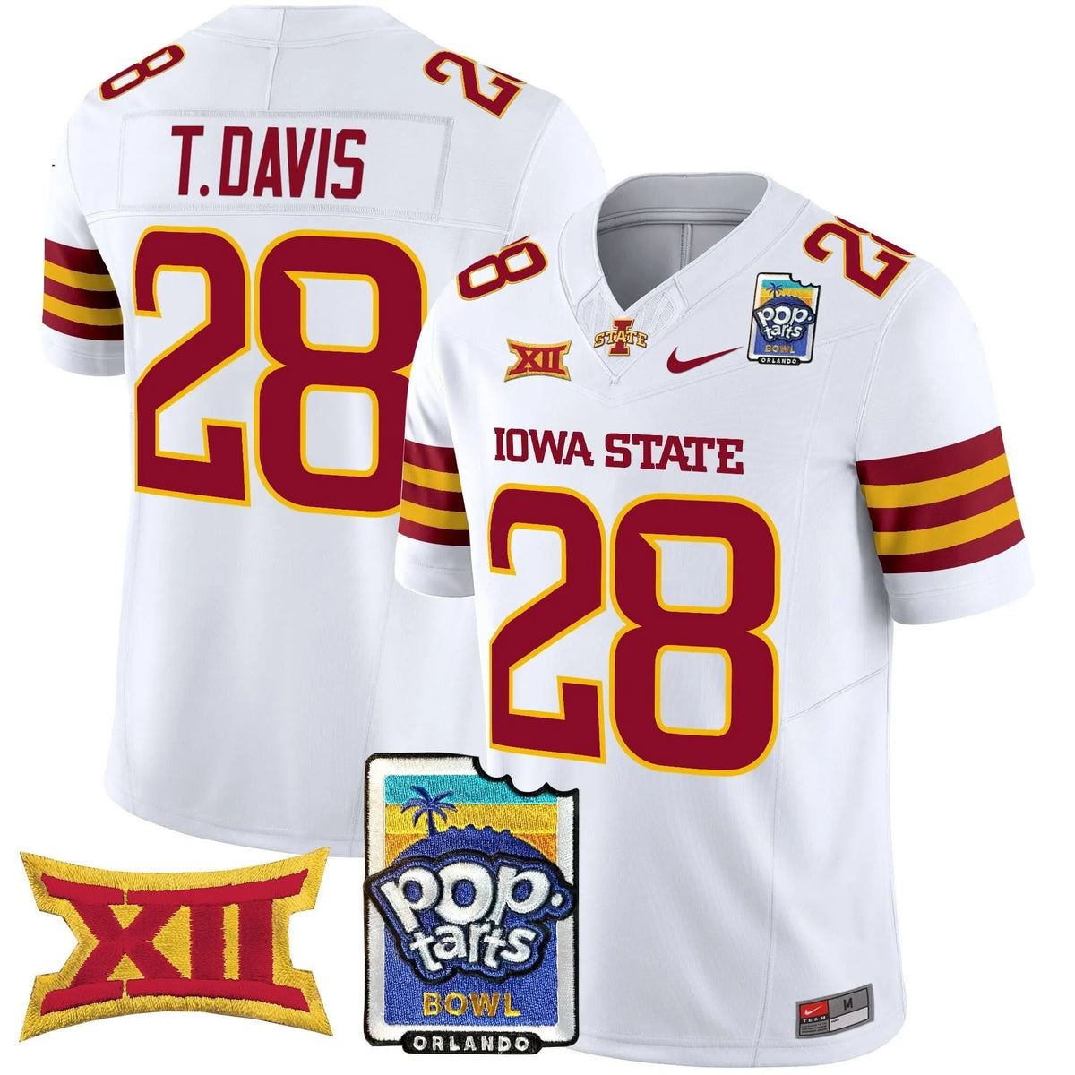 Personalized ISC 2026 PopTarts Bowl Patch Vapor Limited Jersey - White / Troy Davis Stitched