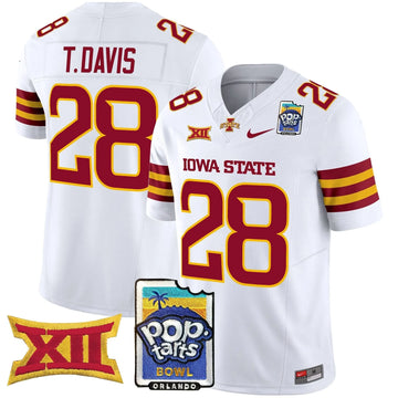 Personalized ISC 2026 PopTarts Bowl Patch Vapor Limited Jersey - White / Troy Davis Stitched