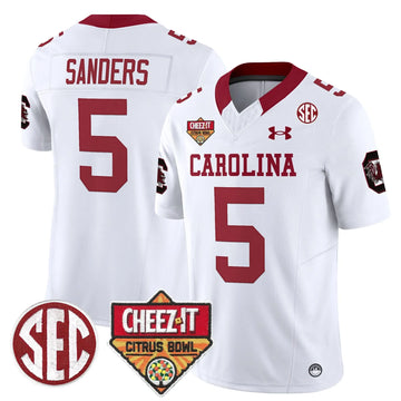 Personalized SCG 1980 Throwback Cheez-It Citrus Bowl Patch Vapor Limited Jersey - White / Raheim Sanders Stitched