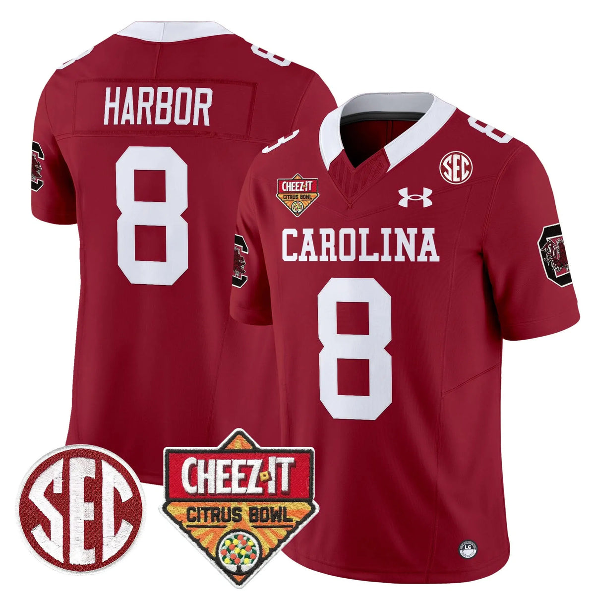 Personalized SCG 1980 Throwback Cheez-It Citrus Bowl Patch Vapor Limited Jersey - Garnet / Nyck Harbor Stitched