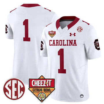 Personalized SCG 1980 Throwback Cheez-It Citrus Bowl Patch Vapor Limited Jersey - White / #1 Team Stitched