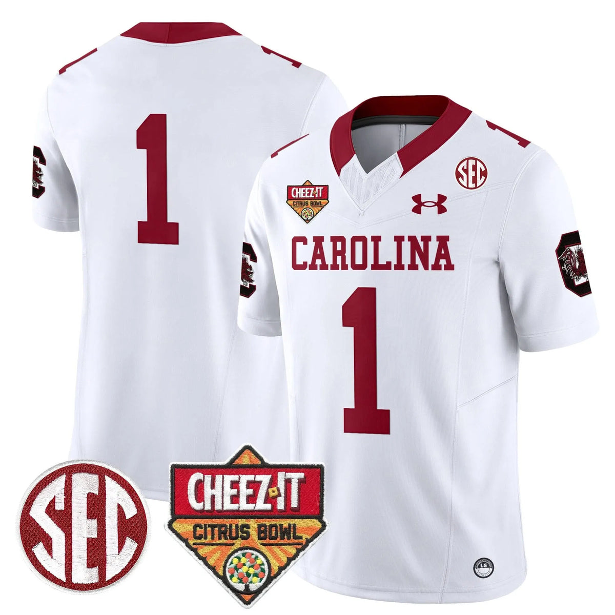 Personalized SCG 1980 Throwback Cheez-It Citrus Bowl Patch Vapor Limited Jersey - White / #1 Team Stitched