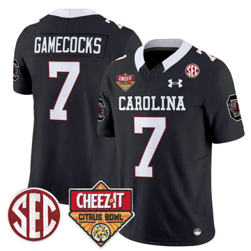 Personalized SCG 1980 Throwback Cheez-It Citrus Bowl Patch Vapor Limited Jersey - Black / Gamecocks Stitched
