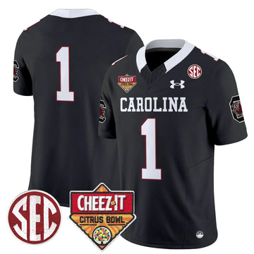 Personalized SCG 1980 Throwback Cheez-It Citrus Bowl Patch Vapor Limited Jersey - Black / #1 Team Stitched