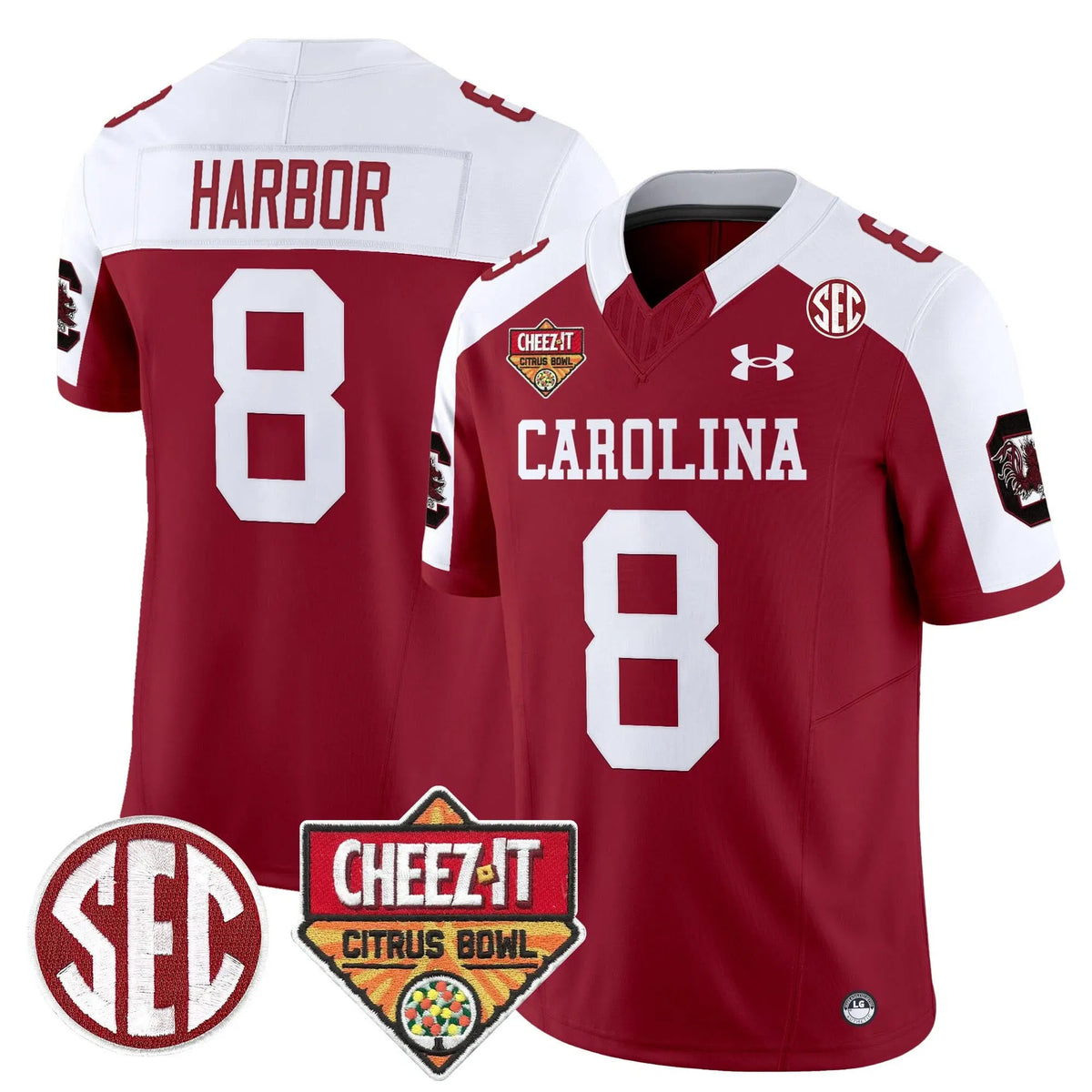 Personalized SCG 1980 Throwback Cheez-It Citrus Bowl Patch Vapor Limited Jersey - Garnet Alternate / Nyck Harbor Stitched
