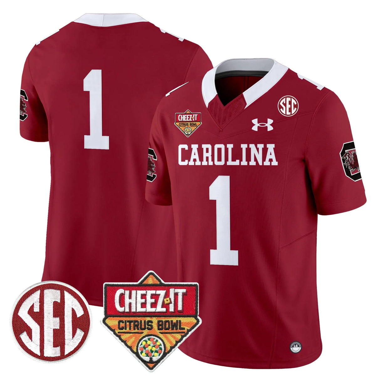 Personalized SCG 1980 Throwback Cheez-It Citrus Bowl Patch Vapor Limited Jersey - Garnet / #1 Team Stitched