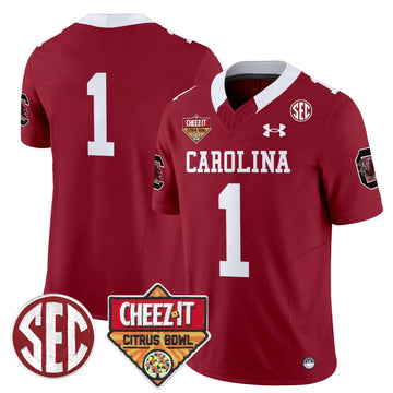 Personalized SCG 1980 Throwback Cheez-It Citrus Bowl Patch Vapor Limited Jersey - Garnet / #1 Team Stitched