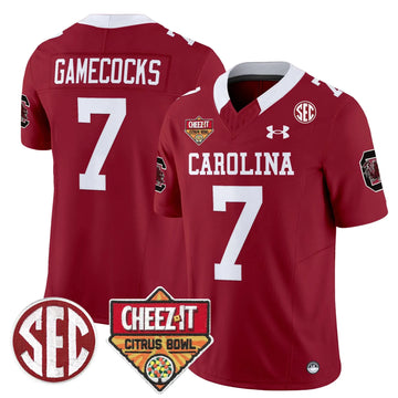 Personalized SCG 1980 Throwback Cheez-It Citrus Bowl Patch Vapor Limited Jersey - Garnet / Gamecocks Stitched