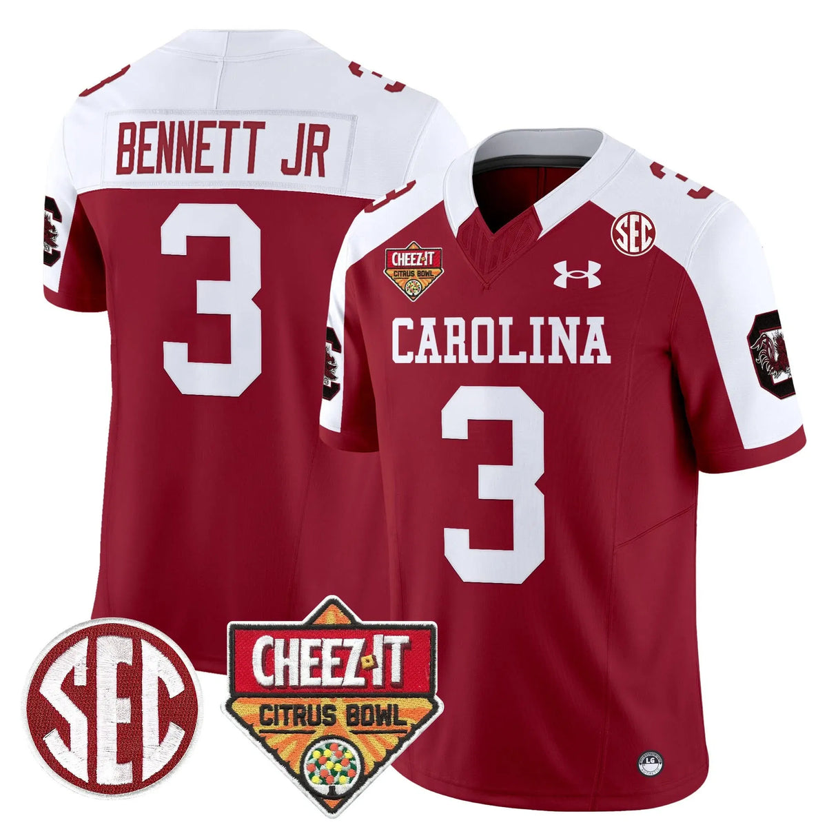 Personalized SCG 1980 Throwback Cheez-It Citrus Bowl Patch Vapor Limited Jersey - Garnet Alternate / Mazeo Bennett Jr. Stitched