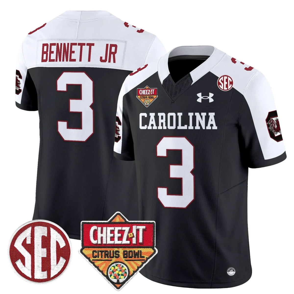 Personalized SCG 1980 Throwback Cheez-It Citrus Bowl Patch Vapor Limited Jersey - Black Alternate / Mazeo Bennett Jr. Stitched