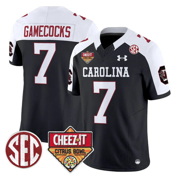 Personalized SCG 1980 Throwback Cheez-It Citrus Bowl Patch Vapor Limited Jersey - Black Alternate / Gamecocks Stitched