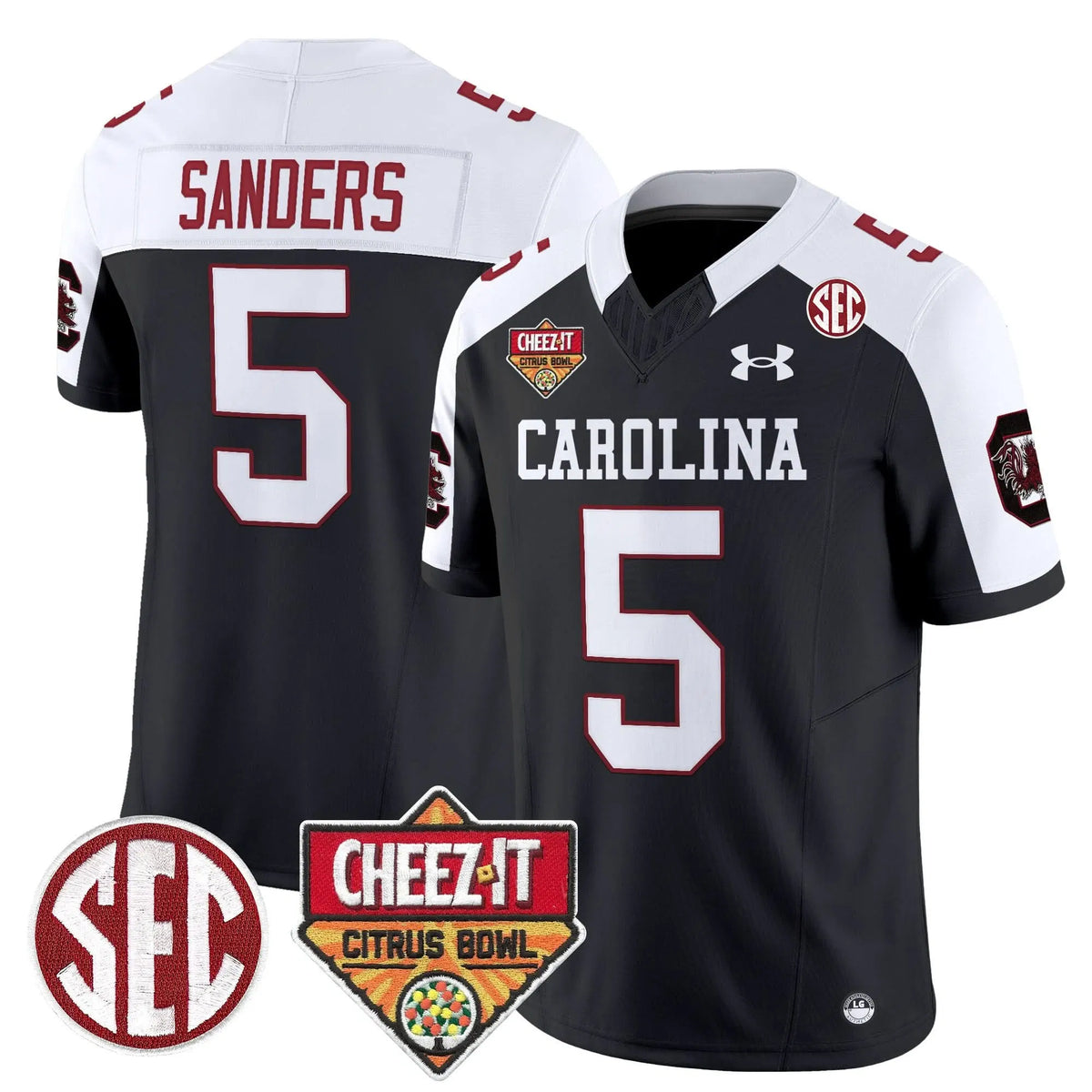 Personalized SCG 1980 Throwback Cheez-It Citrus Bowl Patch Vapor Limited Jersey - Black Alternate / Raheim Sanders Stitched
