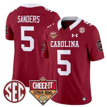 Personalized SCG 1980 Throwback Cheez-It Citrus Bowl Patch Vapor Limited Jersey - Garnet / Raheim Sanders Stitched