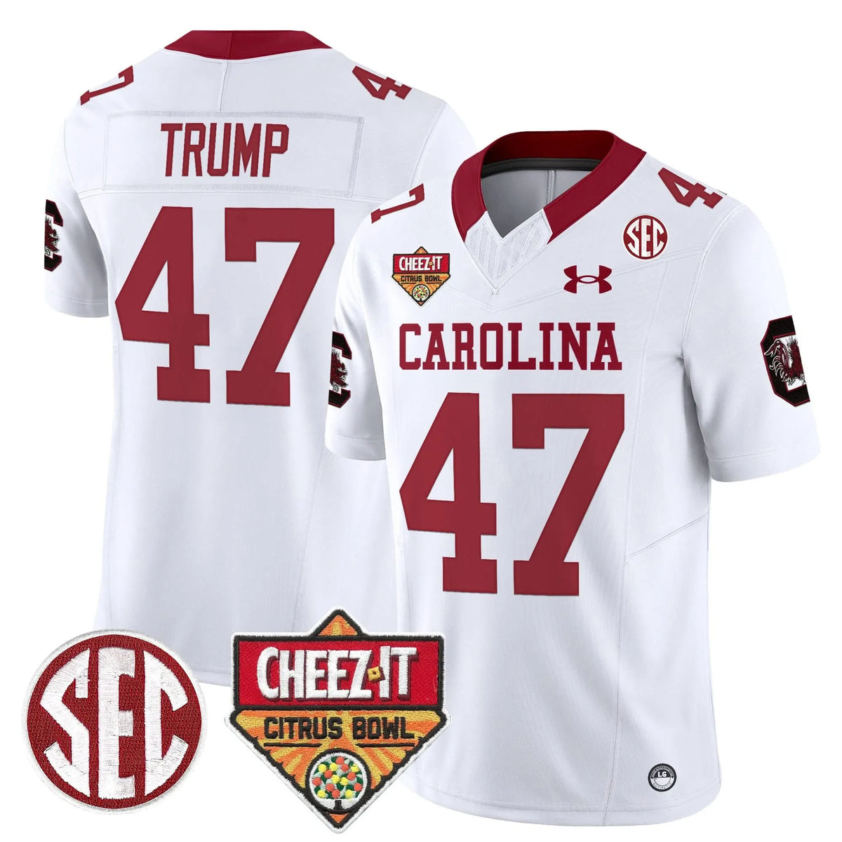 Personalized SCG 1980 Throwback Cheez-It Citrus Bowl Patch Vapor Limited Jersey - White / Trump Stitched