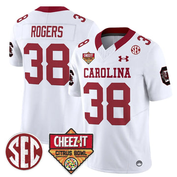 Personalized SCG 1980 Throwback Cheez-It Citrus Bowl Patch Vapor Limited Jersey - White / George Rogers Stitched