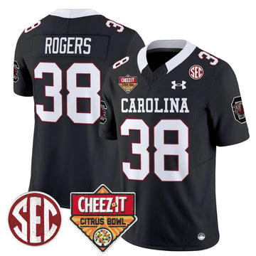 Personalized SCG 1980 Throwback Cheez-It Citrus Bowl Patch Vapor Limited Jersey - Black / George Rogers Stitched