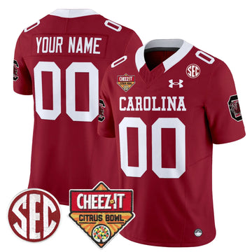 Personalized SCG 1980 Throwback Cheez-It Citrus Bowl Patch Vapor Limited Custom Jersey - Garnet Stitched