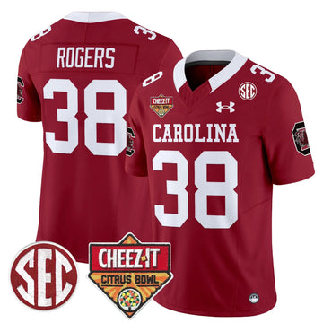Personalized SCG 1980 Throwback Cheez-It Citrus Bowl Patch Vapor Limited Jersey - Garnet / George Rogers Stitched