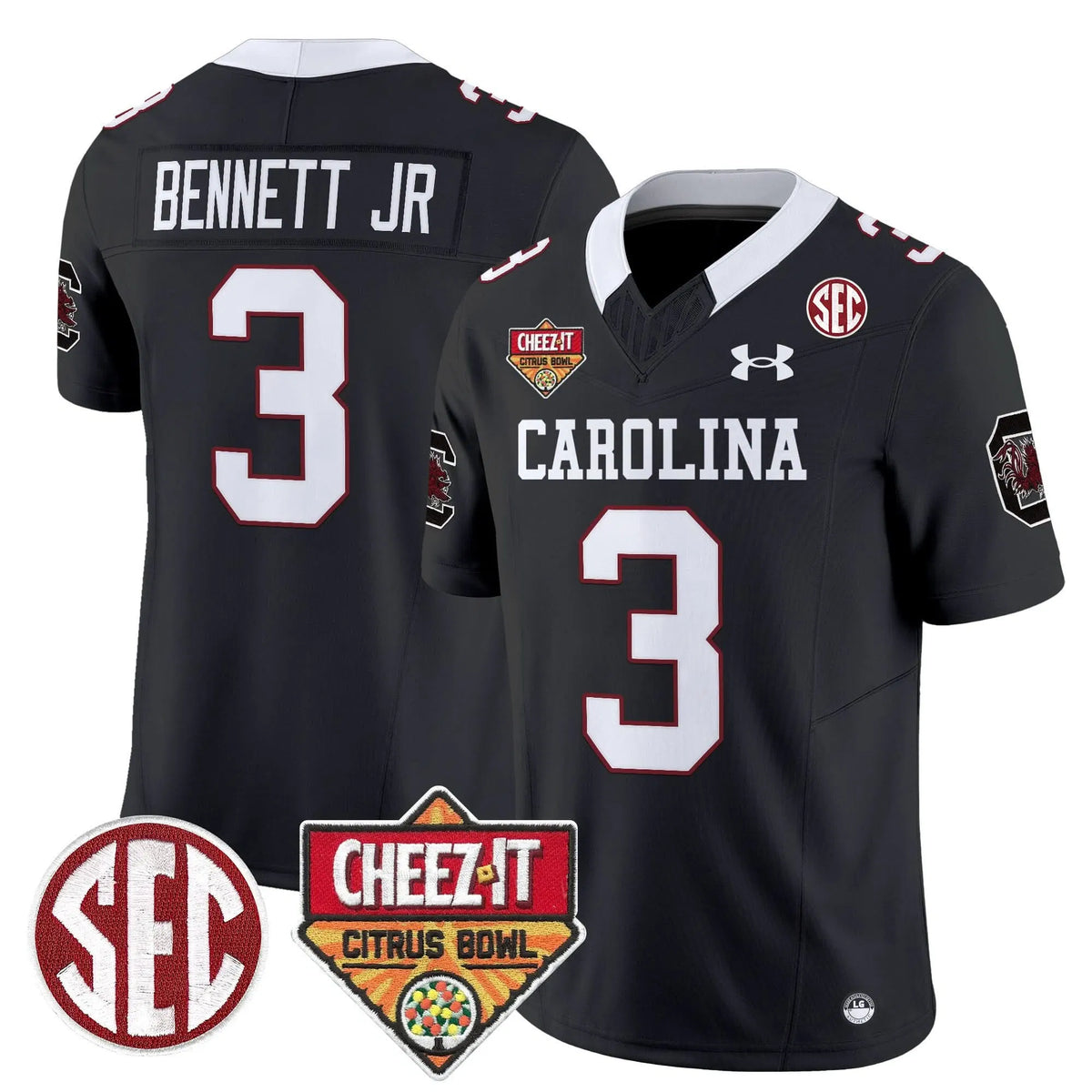Personalized SCG 1980 Throwback Cheez-It Citrus Bowl Patch Vapor Limited Jersey - Black / Mazeo Bennett Jr. Stitched