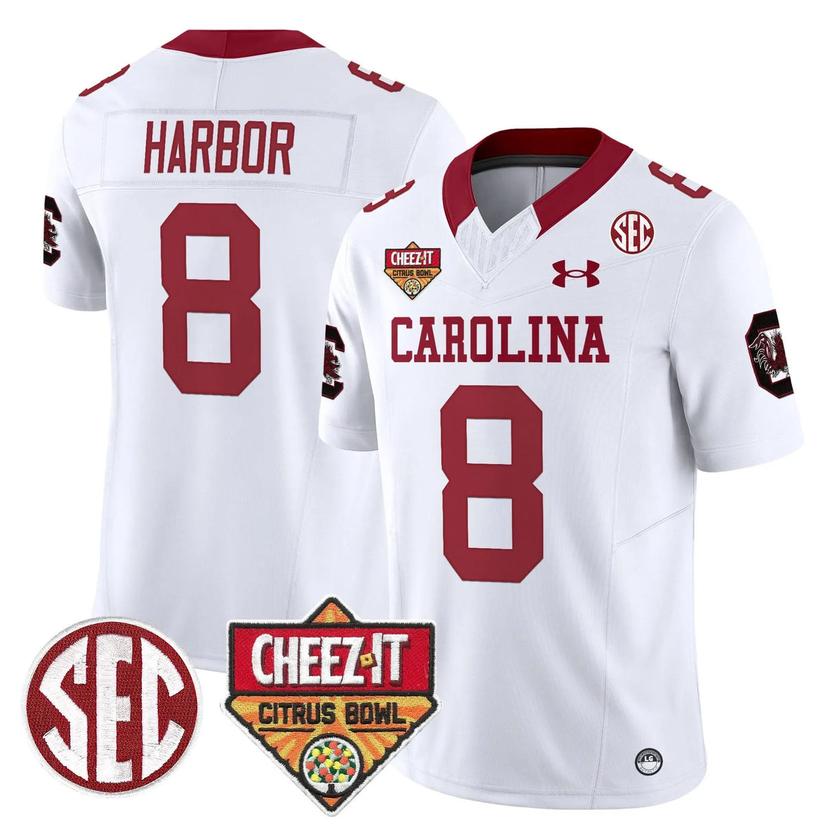 Personalized SCG 1980 Throwback Cheez-It Citrus Bowl Patch Vapor Limited Jersey - White / Nyck Harbor Stitched