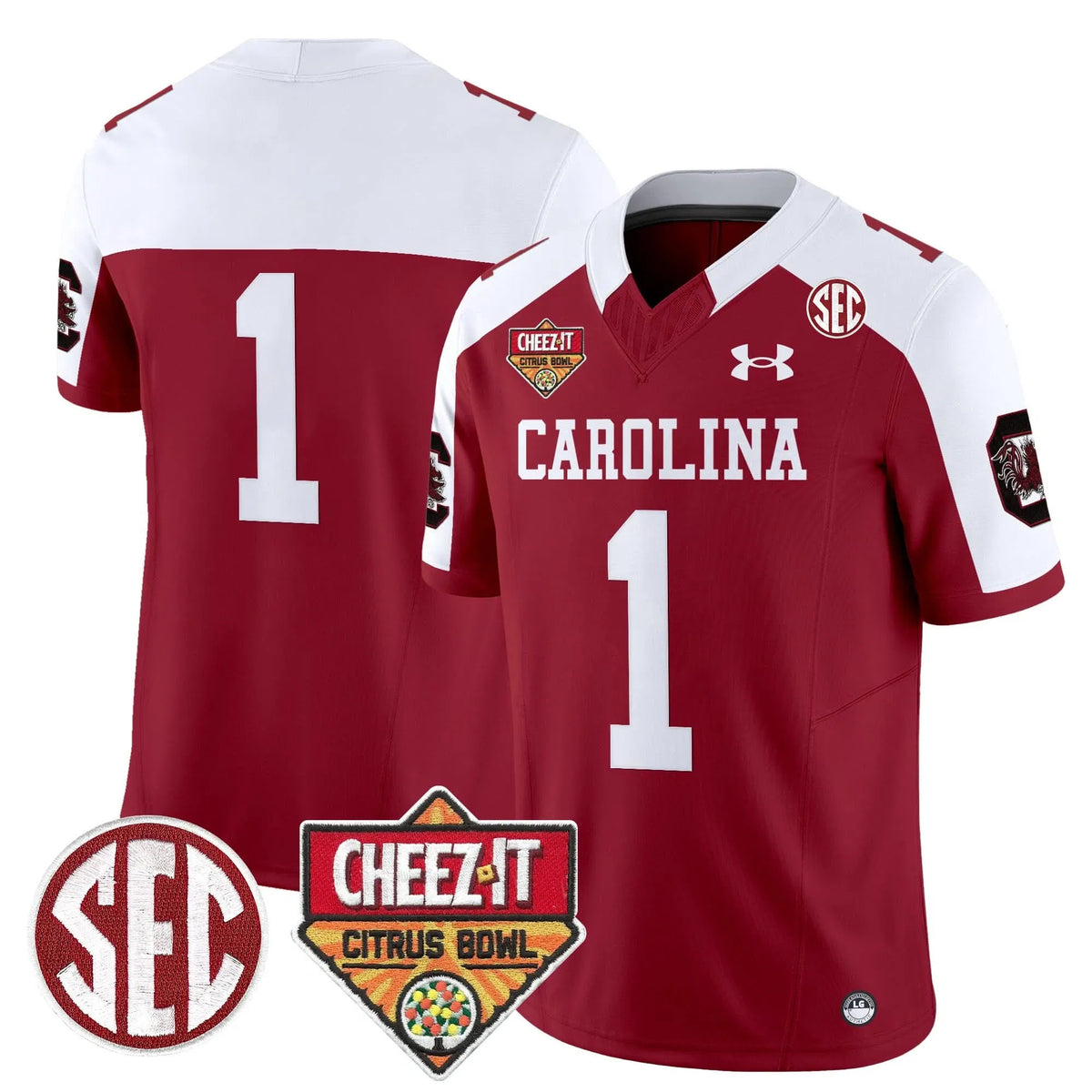 Personalized SCG 1980 Throwback Cheez-It Citrus Bowl Patch Vapor Limited Jersey - Garnet Alternate / #1 Team Stitched