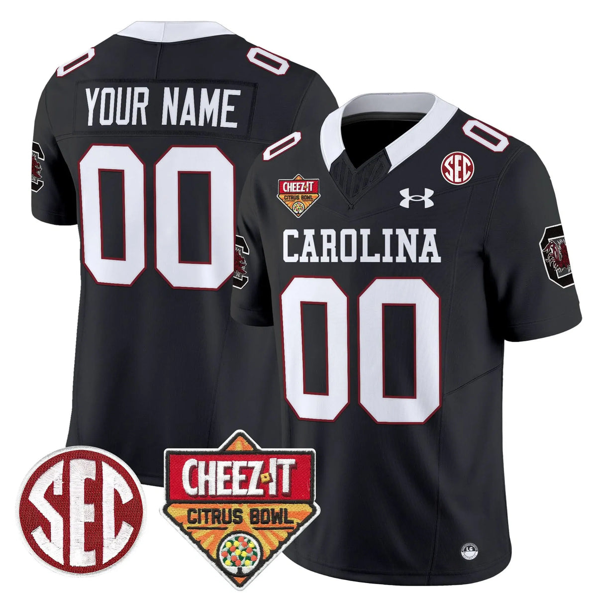 Personalized SCG 1980 Throwback Cheez-It Citrus Bowl Patch Vapor Limited Custom Jersey - Black Stitched