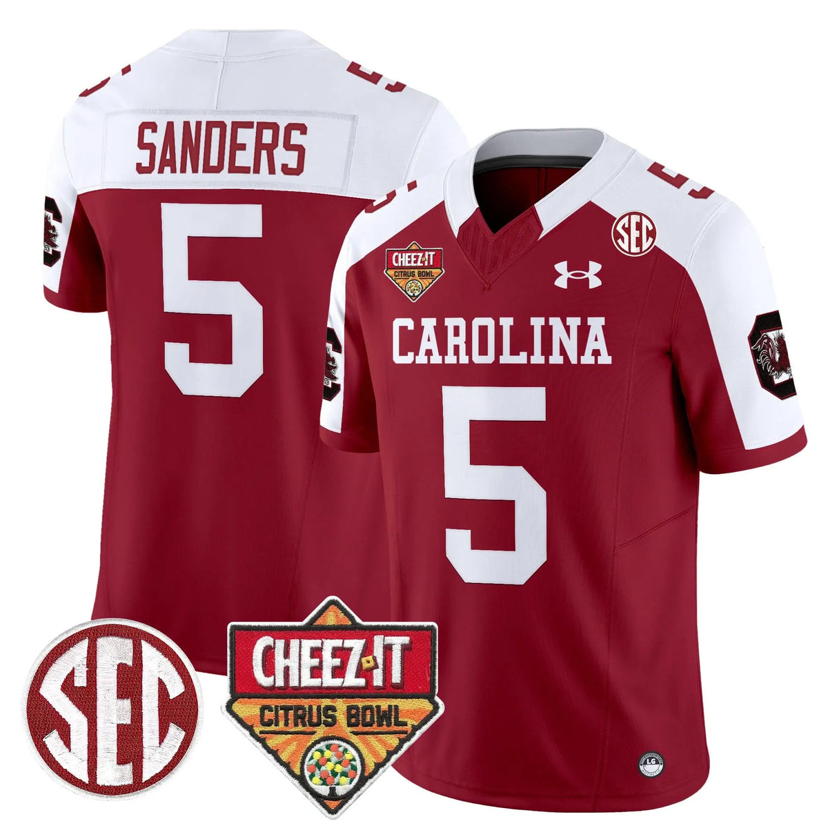 Personalized SCG 1980 Throwback Cheez-It Citrus Bowl Patch Vapor Limited Jersey - Garnet Alternate / Raheim Sanders Stitched