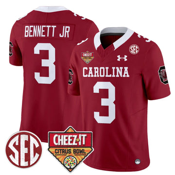 Personalized SCG 1980 Throwback Cheez-It Citrus Bowl Patch Vapor Limited Jersey - Garnet / Mazeo Bennett Jr. Stitched