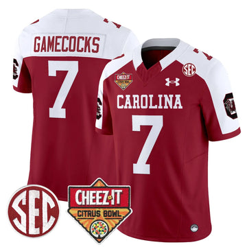 Personalized SCG 1980 Throwback Cheez-It Citrus Bowl Patch Vapor Limited Jersey - Garnet Alternate / Gamecocks Stitched