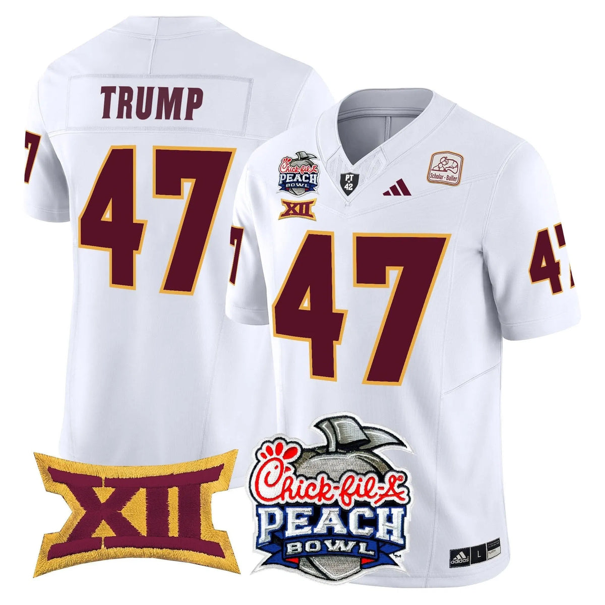 Personalized ASSD 2026 Peach Bowl Vapor Limited Jersey - White / Trump Stitched