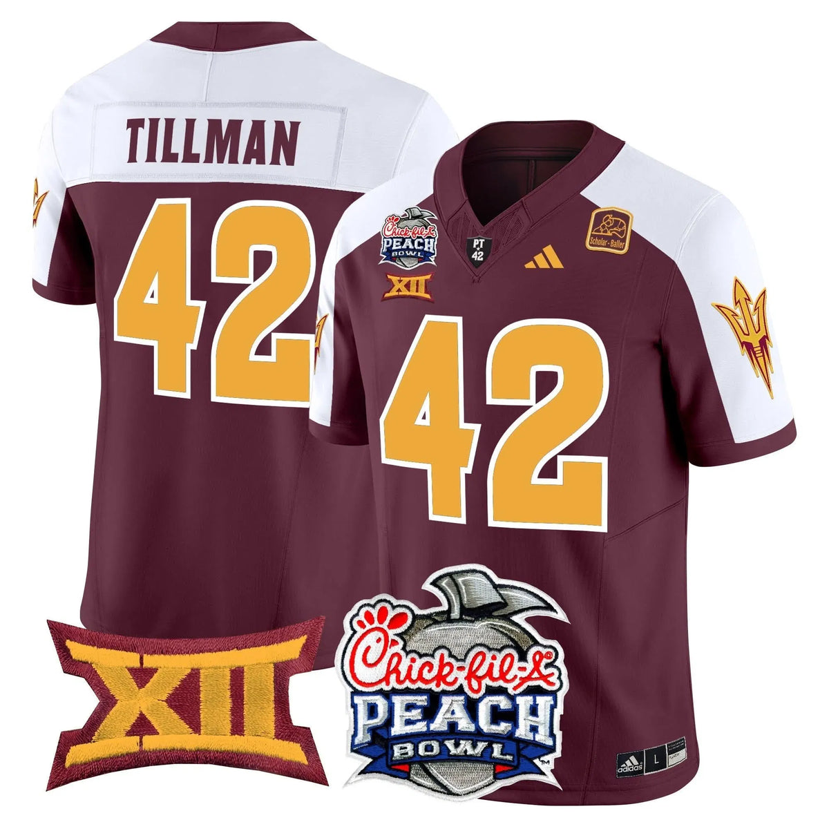Personalized ASSD 2026 Peach Bowl Vapor Limited Jersey - Maroon Alternate / Pat Tillman Stitched