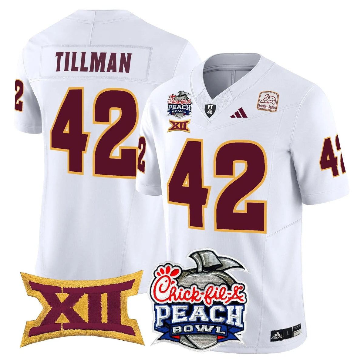 Personalized ASSD 2026 Peach Bowl Vapor Limited Jersey - White / Pat Tillman Stitched