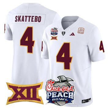 Personalized ASSD 2026 Peach Bowl Vapor Limited Jersey - White / Cam Skattebo Stitched