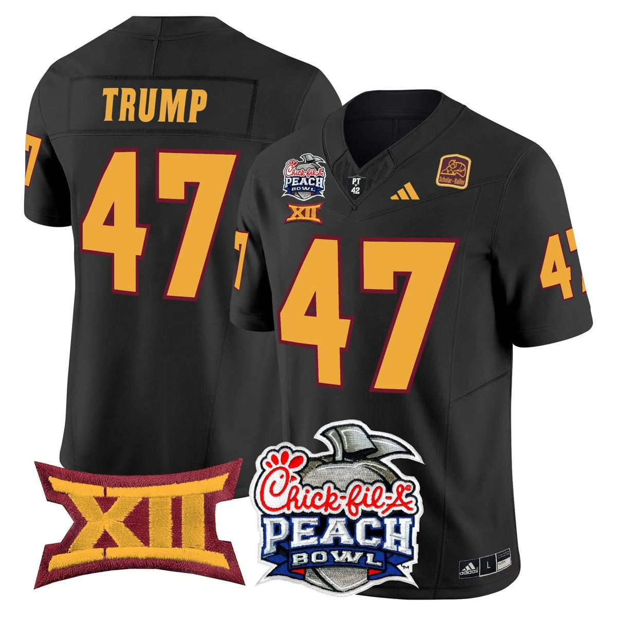 Personalized ASSD 2026 Peach Bowl Vapor Limited Jersey - Black / Trump Stitched