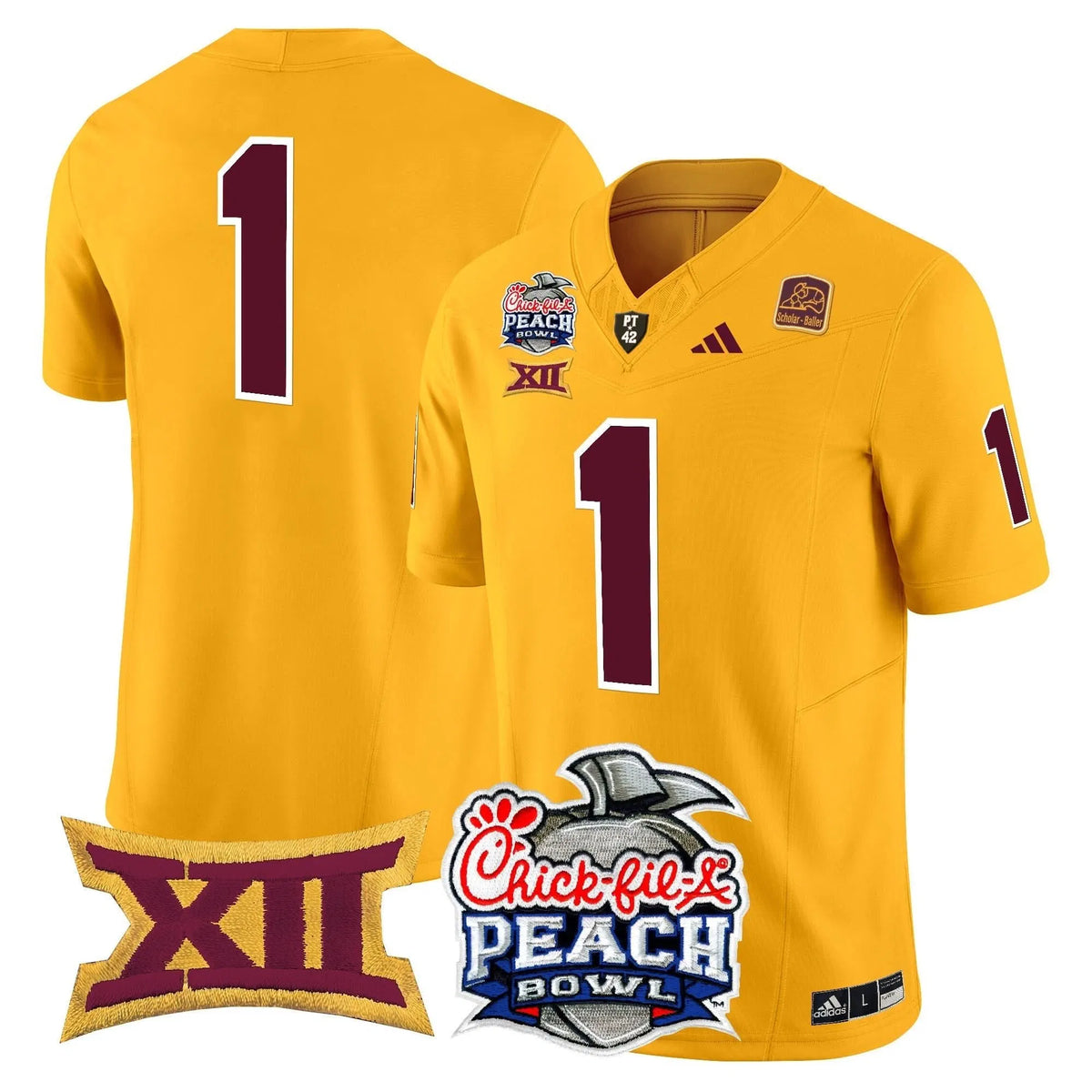 Personalized ASSD 2026 Peach Bowl Vapor Limited Jersey - Gold / #1 Team Stitched