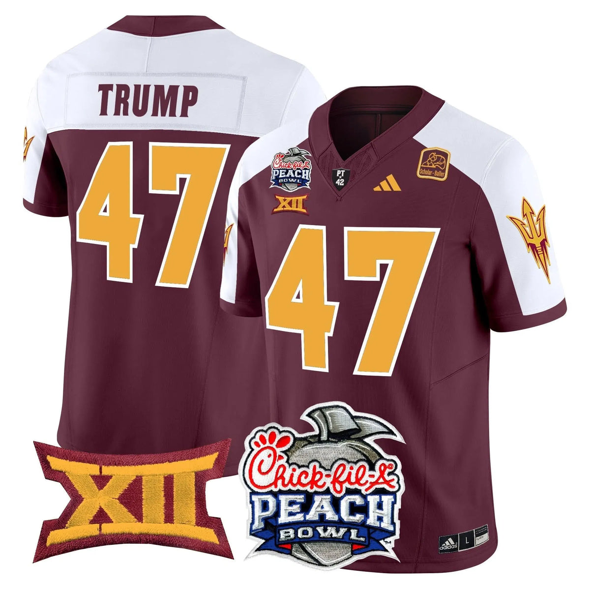 Personalized ASSD 2026 Peach Bowl Vapor Limited Jersey - Maroon Alternate / Trump Stitched