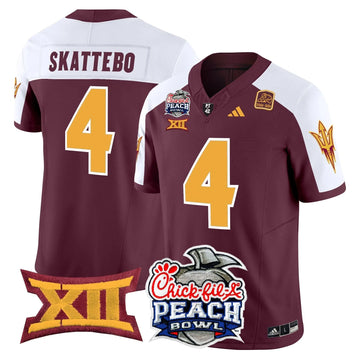 Personalized ASSD 2026 Peach Bowl Vapor Limited Jersey - Maroon Alternate / Cam Skattebo Stitched