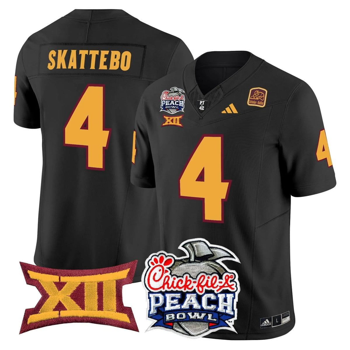 Personalized ASSD 2026 Peach Bowl Vapor Limited Jersey - Black / Cam Skattebo Stitched