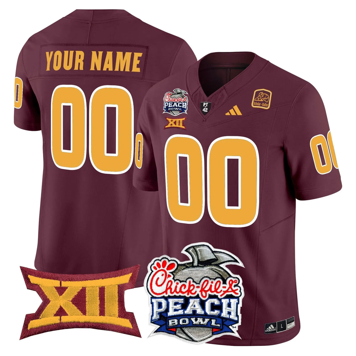 Personalized ASSD 2026 Peach Bowl Vapor Limited Custom Jersey - Maroon Stitched