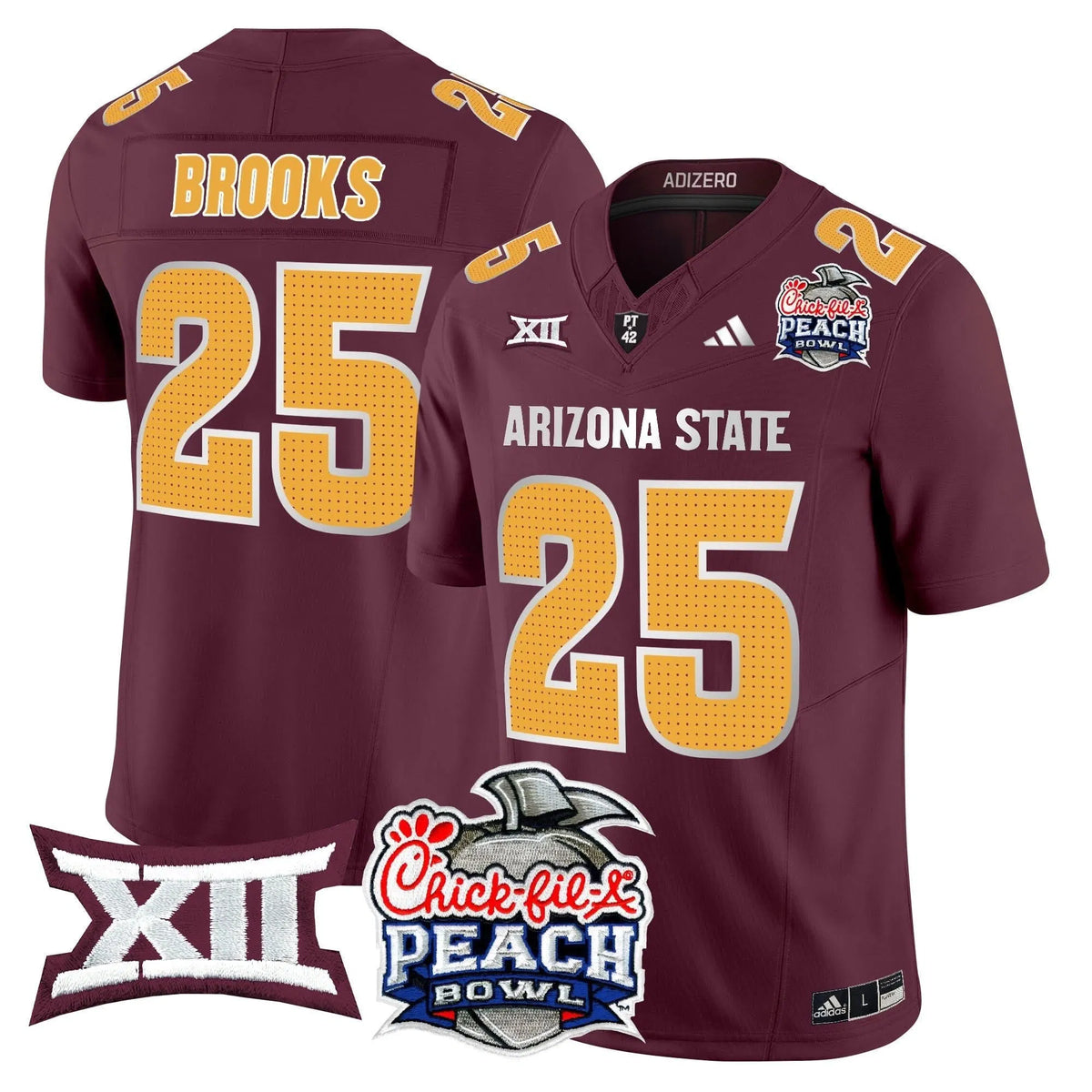 Personalized ASSD 2026 Peach Bowl Vapor Limited Jersey - Maroon / DeCarlos Brooks Stitched