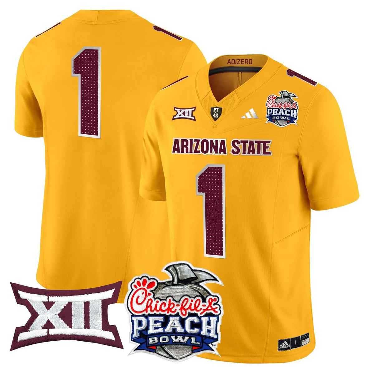 Personalized ASSD 2026 Peach Bowl Vapor Limited Jersey - Gold / #1 Team Stitched