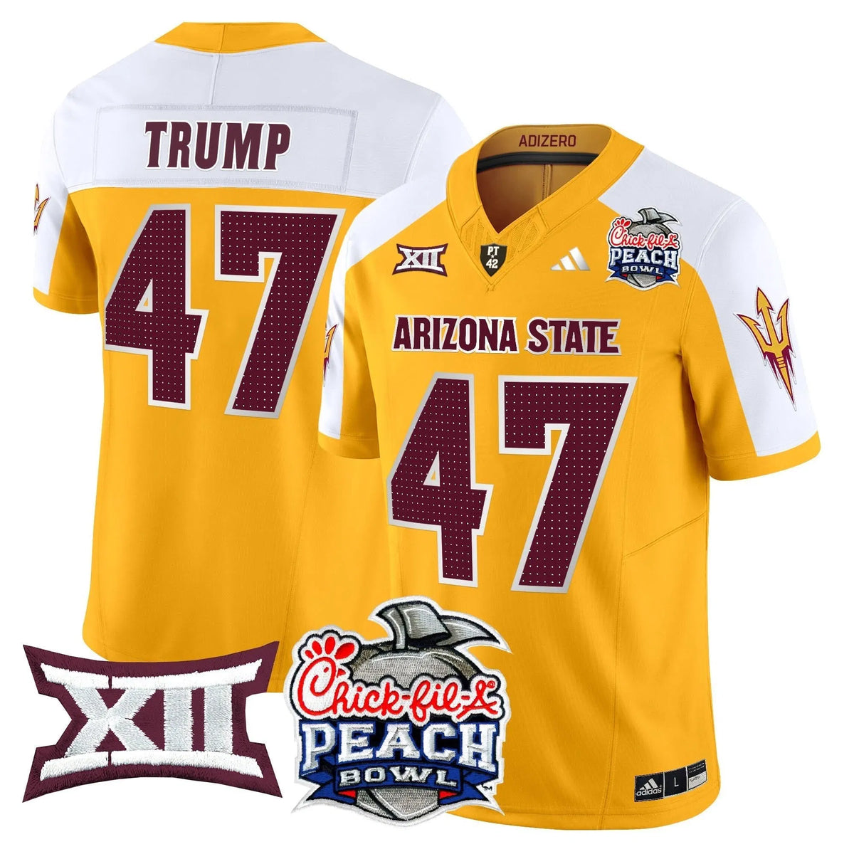 Personalized ASSD 2026 Peach Bowl Vapor Limited Jersey - Gold Alternate / Trump Stitched