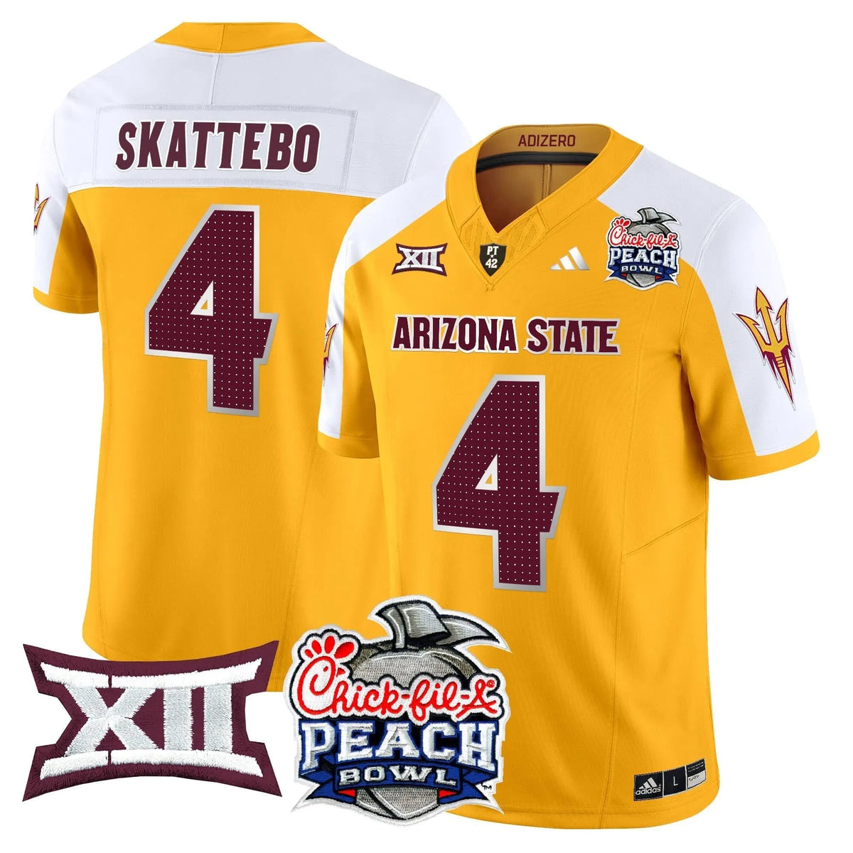 Personalized ASSD 2026 Peach Bowl Vapor Limited Jersey - Gold Alternate / Cam Skattebo Stitched