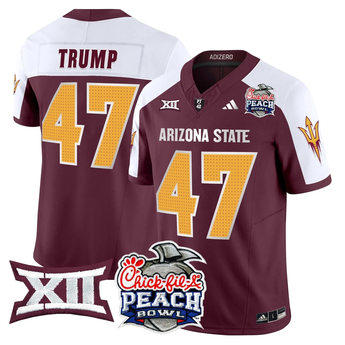Personalized ASSD 2026 Peach Bowl Vapor Limited Jersey - Maroon Alternate / Trump Stitched