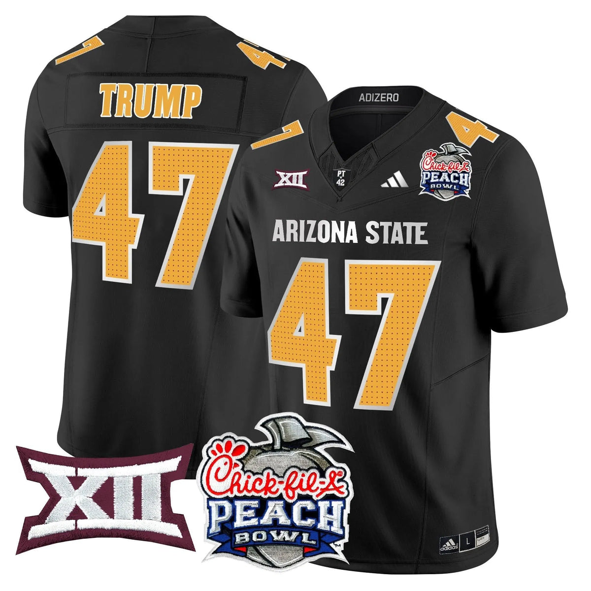 Personalized ASSD 2026 Peach Bowl Vapor Limited Jersey - Black / Trump Stitched